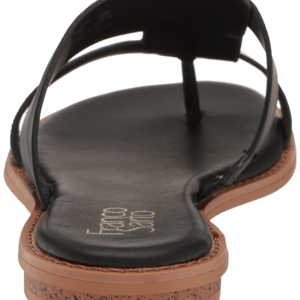 NEW Franco Sarto Black Leather Sandals - Picture 3 of 7